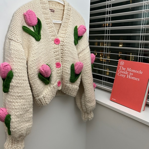 Society Mano Tulip Wool Blended Warm Cardigan Size M - Picture 7 of 11